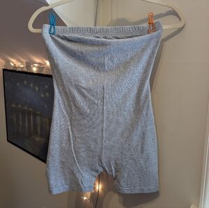 SHEIN Light Gray Strapless Bodycon Shorts Romper Jumpsuit